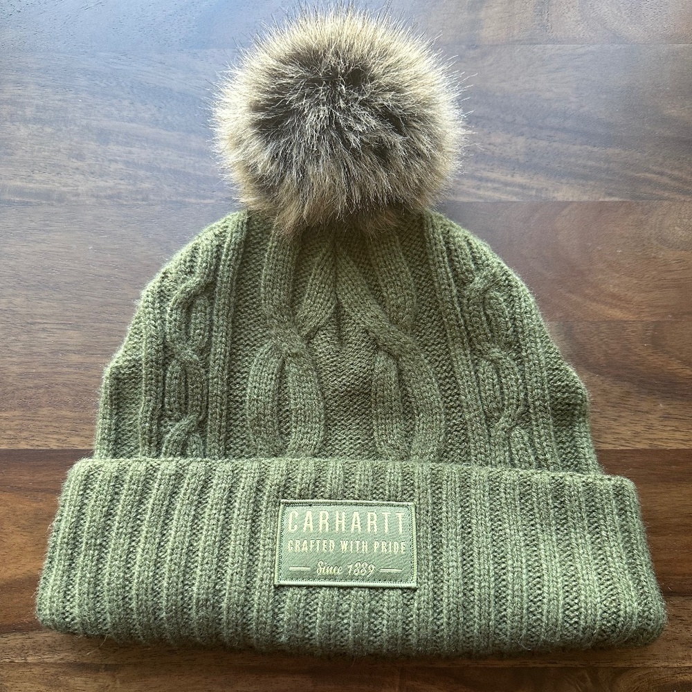 Carhartt Beanie with pom in Basil